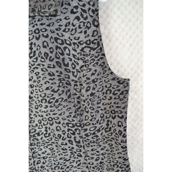 Susan Graver Women's 12 Gray Animal Print Tapestry Sleeveless Full Zip Vest - Picture 7 of 14